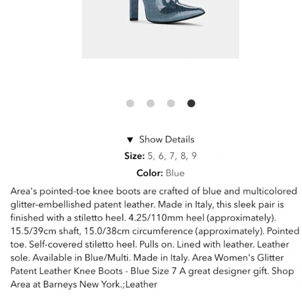 AREA**Glitter Patent Leather Boots**US 6 $880 - Picture 8 of 8